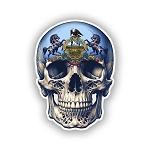 Skull Flag Pennsylvania  Sticker  (Peel N' Stick)